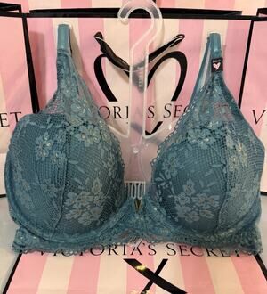 Victoria's Secret Bra Love Cloud Uplift Demi 34DD Green & Gold